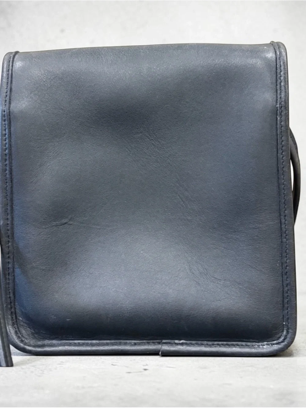 Coach VTG Black Leather Crossbody with Gold Turnlock